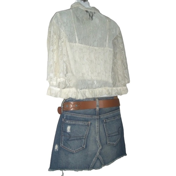 Glamour Lace Duster Flower Rose Cream Cami Daisy Jones Style Boho Festival Beach - Picture 6 of 9